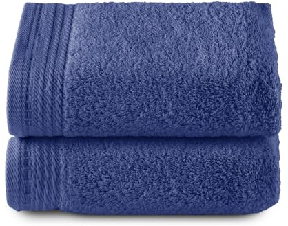 Top Towel - Premium - Toallas de baño Grandes - Toallas baño -2 Toallas de Manos -50 x 100 cms - Algodon 100% - 600 Gramos - Marino