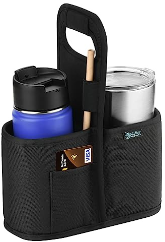 Beautyflier Drink Carrier with Handle for Delivery Reusable Insulated Coffee Cup Carrier Portable 2 Cup Holder with Handle Organizer Tote Bag for Hot & Cold Drinks
