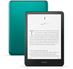 Amazon Kindle Paperwhite Signature Edition 32GB (newest model) – 20% faster with auto-adjusting front light, wireless charging, and weeks of battery life – Metallic Jade
