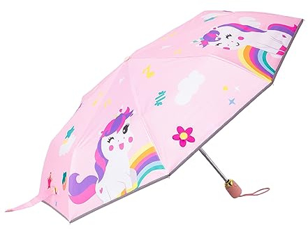 Rosavida Kids Folding Umbrella Automatic Open-close Cartoon UV Resistant Travel Umbrella Anti-rebound Design Compact Wind and waterproof Umbrella for Kids Girls #2