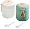 RoadLoo Thermobehälter für Essen, 2er Set Warmhaltebehälter Essen 400ml Edelstahl Thermobehälter mit löffel Thermobecher babybrei Auslaufsicher Essensbehälter Thermo Lunchbox Speisebehälter