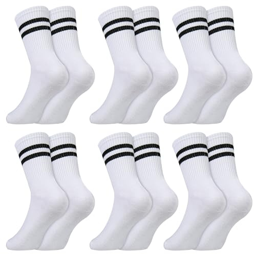 FEISIGE 6 Pairs Sports Socks - Breathable Ankle Cotton Liners for Gym, Leisure & Everyday Wear, Multipack for Men & Women, Size 5-11 (White)