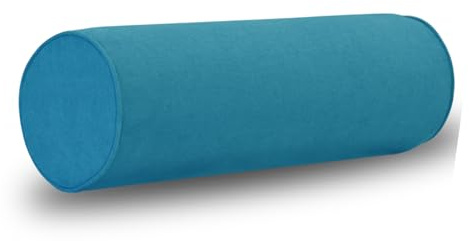 Velvetcossy Cylindrical Bolster Throw Pillow Cover,Neck Roll Pillowcases with Hidden Zipper for House Home Decor Neck Roll Pillow(Lake Blue6x18)