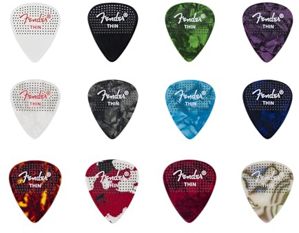 Fender 351 Dotted Celluloid Picks, 12-Pack, Medium