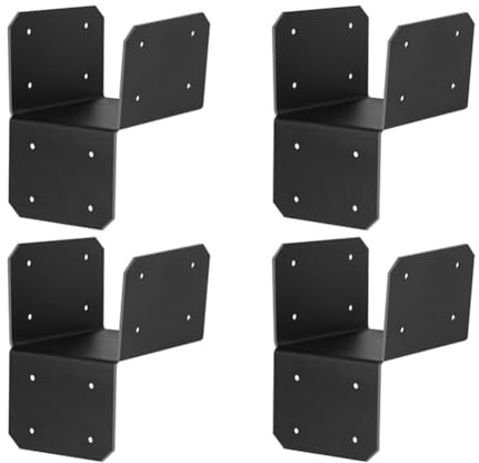 Harewtwy Montare POST 4 PC Connettore di Ancoraggio Travetto Nero Connettore 18 Ganci per Tetto con Tetto con Tetto per Tetto Post Tappo per la Casa In Legno B