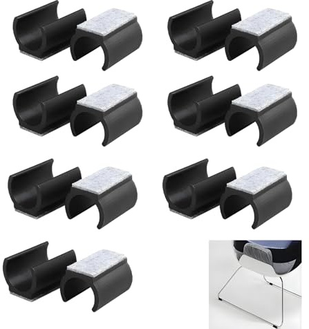 14 Piezas Deslizadores para Sillas Voladizo, 25mm Diámetro Protector Patas Sillas Forma de U con Fieltro Plastico Protector Muebles para Biblioteca Oficinas Reduce los Arañazos y el Ruido del Suelo