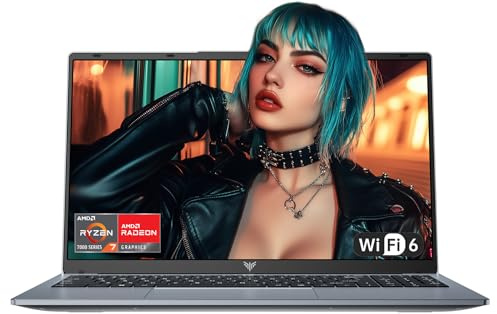 Tivique 2026 FHD Laptop - 15.6 Inch Laptops with Ryzen 5 7430U Processor up to 4.3GHz (Beat R5 7520U) - 16GB RAM DDR4x2 512GB M.2 SSD with 11 Pro,BT5.2, USB3.2,Type-C,Privacy, 65W Fast Adapter, WiFi 6