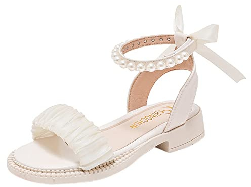 Generisch Sandales à bout ouvert pour fille - Chaussures de fête de mariage - Chaussures de princesse