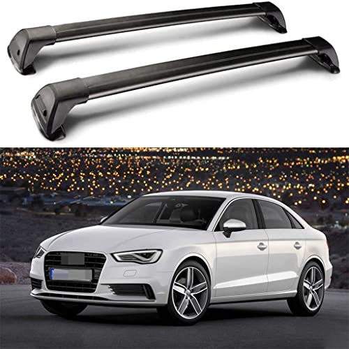 HOWENG Barres Toit Voiture Rail Cross Aluminium,pour Audi A3 Sedan 2013+ Rails Support Barre Transversale Automatique Porte-Bagages sur Toit Support Vélo Transport Supérieur