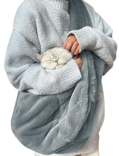 IBLUELOVER Sac de Transport pour Chiens Chats Sac à Bandoulière Réglable pour Animal de Compagnie Pochette de Transport Chaton Chiot Portable Sac avec Laisse de Sécurité Intérieure Sac Voyage