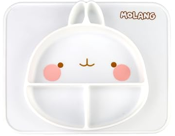 6vibes Molang Baby Silikonteller, rutschfest, BPA-frei, für Spülmaschine und Mikrowelle, Teller für Kinder aus Silikon