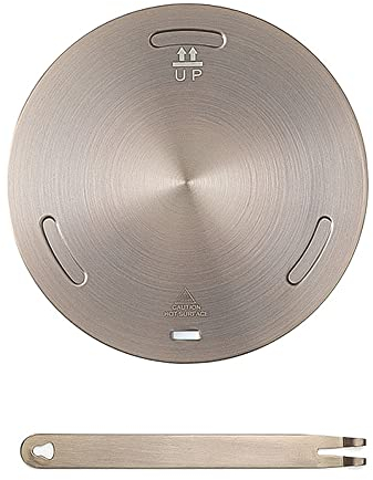 Benustra 6.3Inch Induction Adapter Plate, Stainless Steel Heat Diffuser for Gas Electric Stove, Induction Converter Disk with Detachable Handle for Electric Gas Glass Induction Cooktop (Rose Gold)