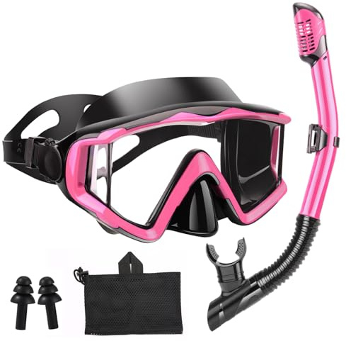Snorkeling Gear for Adults KidsïŒAnti-Fog & UV Waterproof Snorkel Mask Set