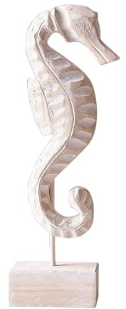 Colcolo Escultura de Madera náutica para el hogar, Figura Decorativa para Mesa y Estante, Forma de Caballito de Mar