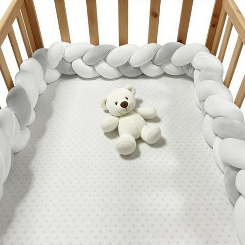 AZMAHT Barriera di Sicurezza Anticaduta Cuscino Paracolpi per Lettino Guanciale Corpo per Dormire sul Fianco Coccoloso Soffice Intrecciato,R8,100CM