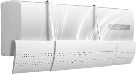 Deflector de aire acondicionado, deflector ajustable, parabrisas ABS, deflector de viento retráctil montado en la pared para dormitorio, sala de estar, cocina, oficina, hogar