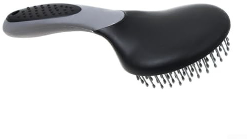 Peigne à crinière avec poignée en caoutchouc pour toilettage équin, outil de toilettage pour cheval et entretien de la queue de cheval, poignée antidérapante ergonomique, facile à nettoyer, rouge