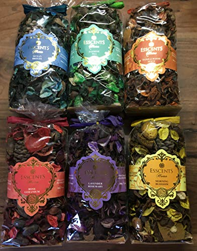 200g Esscents Fragrant Potpourri - 6 Assorted Scents Fragrances Home Fragrance Bags Bowl and Vase Decoration