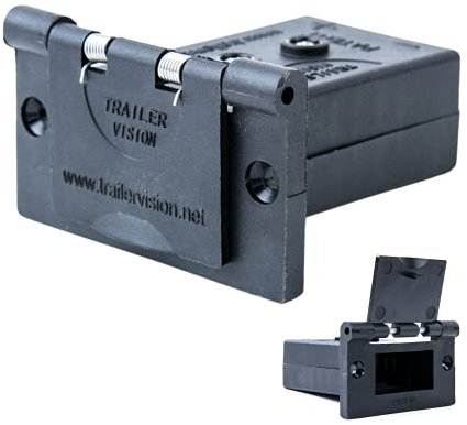 Trailer Vision Anderson Plug 50A Flush Mount Cover Assembly - Protective Sleeve for 50 Amp Connectors - SB50 6-12 AWG Slim Mounting Bracket for Caravan Boat Truck Camper Van Motorhome Trailers (Black)