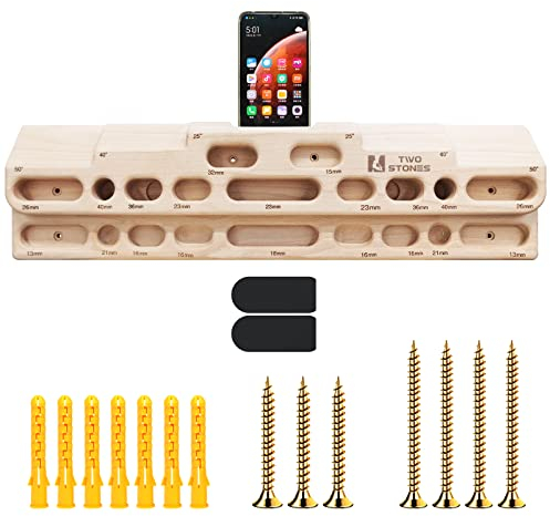 TWO STONES Hangboard Rock Climbing Hangboard for Doorway;Hang Boards for Climbing Training as Climbing Fingerboard in Door with Phone Holder (CJ-HB2002N)