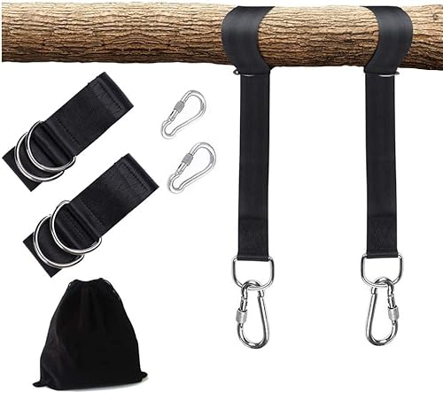 Dongawin Tree Swing Hanging Kit, Max Load 500kg Einfacher und schneller Baumschaukel-Aufhänger – 2 Gurte und 2 Premium-Karabiner, perfekt für Schaukeln, Hängematten und Alles andere (150cm)