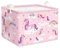 Clastyle Süßer Rosa Einhorn Mädchen Würfel Aufbewahrungskorb für Babyzimmer Wolke Herz Wasserdicht Rechteckig Stoff Regalkörbe Kleidung Spielzeug Kinder Aufbewahrungsbox, 40x30x30 cm
