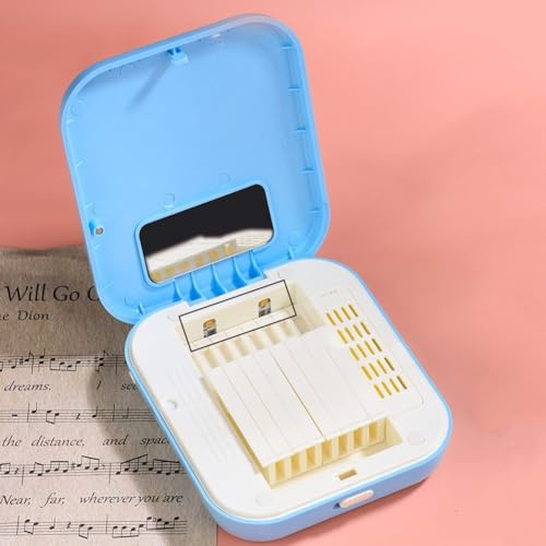 DAZZLEEX Reed Case - Estuche de almacenamiento para saxofón multiinstrumento, funda hidratante para 8 cañas de saxofón y clarinete (azul)
