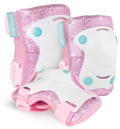 Cariboo Protecciones Patines Niños Equipo De Protección para Bicicleta Patinete 3 Pcs M Rosa Ballerina