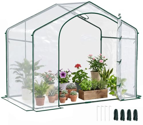 Outsunny Serra da Giardino con Ingresso a Zip 182x100x152 cm Trasparente