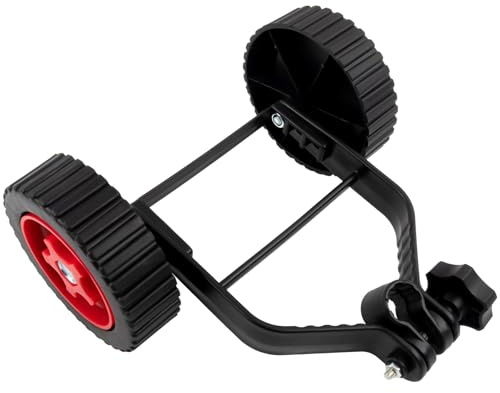 Auratrove Set di ruote di supporto regolabili per decespugliatore a filo dritto da 25 mm, staffa triangolare stabile per ridurre il dolore alla schiena, nero