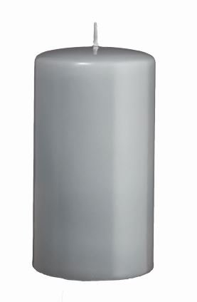 Bougies Cylindriques Gris argenté, 120 x 40 mm, 16 Bougies