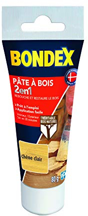 Bondex Holzpaste – repariert und repariert Holz – trocken in 30 Minuten – helle Eiche – 80 g