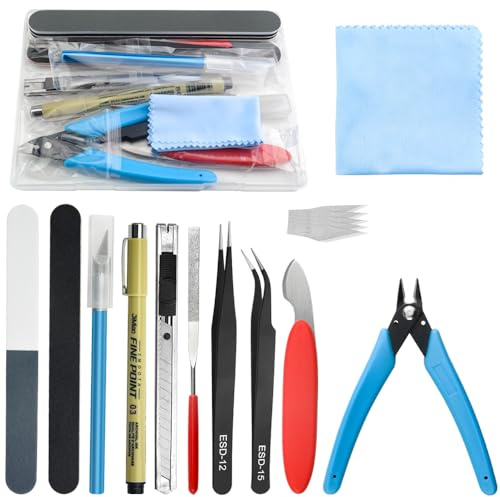 WMYCONGCONG Lot de 12 Kit d'outils pour maquettes Gundam Set d'outils de Construction pour Le modélisme de Base, la réparation et l'assemblage