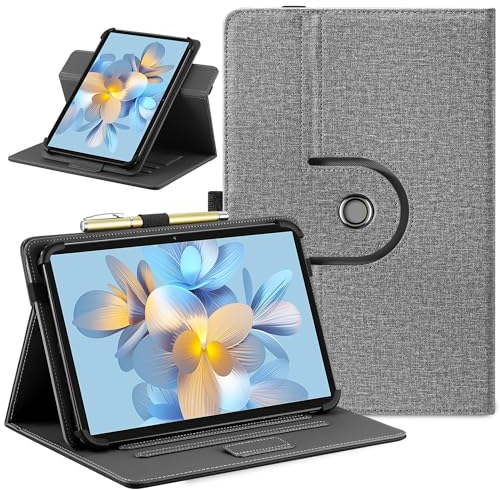 Easyacc Universal Hülle für Doogee U11/ U11 Pro/Doogee Tab A9/ A9 Pro 10/ Blackview Tab90 Tab60 WiFi/SGIN/Whitedeer Tablet, 360 Grad Drehbarer Hülle für 10-11 Zoll Tablet, Grau
