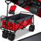 KESSER® Bollerwagen faltbar max. bis 150kg belastbar mit Breiten Vollgummi Reifen | Handwagen Transportkarre | Gerätewagen inkl. 2 Netztaschen & Seitentasche | Transportwagen Gartenanhänger klappbar