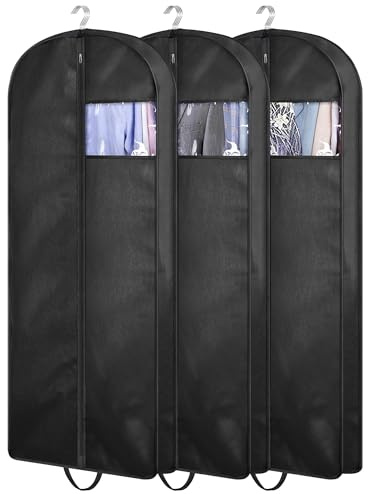 KIMBORA 54 Suit Bags for Closet Storage and Travel, Gusseted Hanging Garment Bags for Men Suit Cover With Handles for Clothes, Coats, Jackets, Shirts(3 Packs)