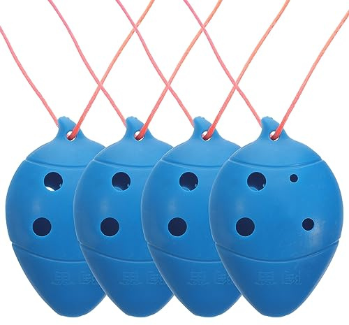 4Pcs 6-Hole Ocarina for Children, Beginner-Friendly Plastic Instrument, Blue - Ideal for Early Learning and Special Occasions