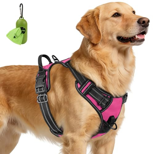 Joytale Anti-Traction Harnais Très Grand Chien, Rose Vif, XL