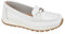 Jo & Joe Ladies Smooth Leather Comfort Wedge Loafer with Chain Trim Sizes 4-8 (White, UK Footwear Size System, Adult, Women, Numeric, Medium, 5)