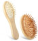 Andibro 2 Stück Bambus Haarbürste, Holzmassagekamm Natur-Haarbürste aus Bambus Holzhaarbürste Kopfhautbürste Mini Bürste Ohne Griff Antistatischer Luftkissenkamm für Männer Frauen Kinder