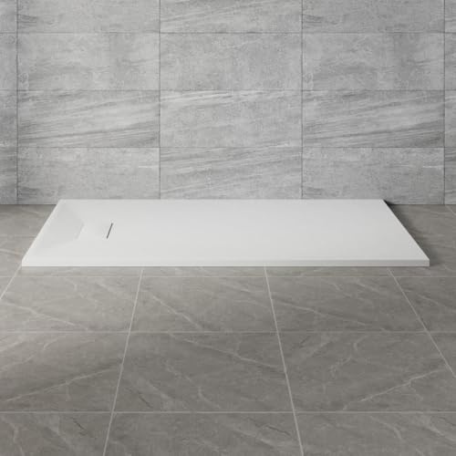 NRG 1600x800mm White SMC Rectangle Shower Tray Slip-Resistance Bathroom Shower Enclosure Base Tray