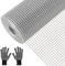 VHUTOU 40cm x 10m Grillage Métallique Galvanisé, Grillage Anti-Rongeurs avec Gants de Protection, Épaisseur Fil 0,6mm Maille 6,3x6,3mm pour Volière, Jardin et Protection des Plantes