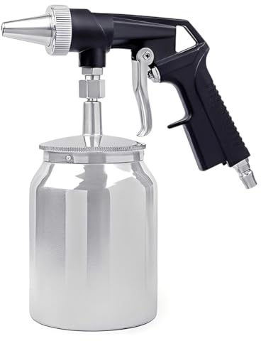 Pistola de chorro de arena, presión de trabajo de aire comprimido, 6,2 bar, dispositivo de chorro de arena portátil, pistola de chorro de arena de 1000 cc, capacidad de aluminio para pulir, alisar