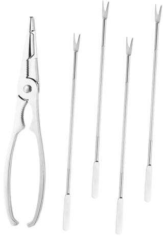 jojofuny Juego de Utensilios para y Extraer Carne Acero Inoxidable 1 Set Púas de Metal para Abrir Caparazones en Comer