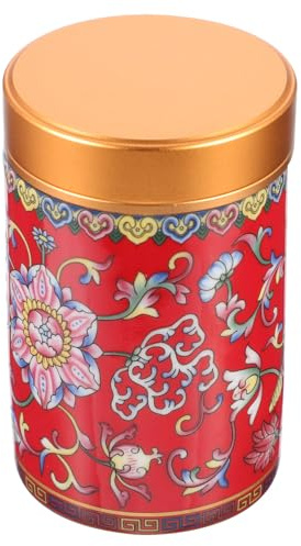 Unomor Travel Tea Storage Jar 80ml Ceramic Canister with Lid, Red