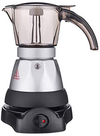 AWANG Olla Moka Eléctrica Cafetera para Expreso En La Estufa, Cafetera Italiana, Cafetera Eléctrica Espresso Moka, Cafetera para Estufa, Cafetera Espresso Máquina para Casa Oficina (200ML)