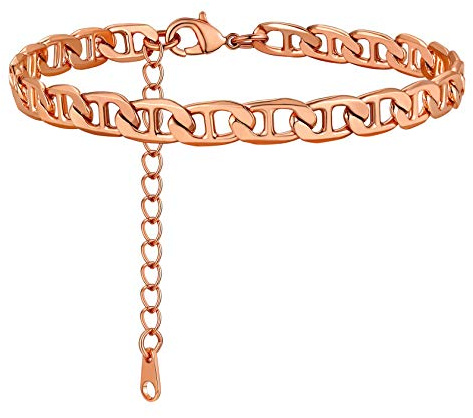 ChainsHouse Anchor Ankle Bracelets for Women Beach Anklet Rose Gold Foot Jewelry