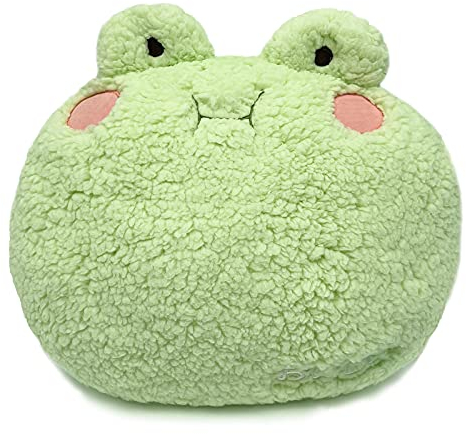 Mislaxy Frosch Niedliches Plüschkissen, Sofakissen Kuscheltiere Kawaii Weiche Sofadekoration, Geschenke für Geburtstag Weihnachten 35x27cm (Frosch)