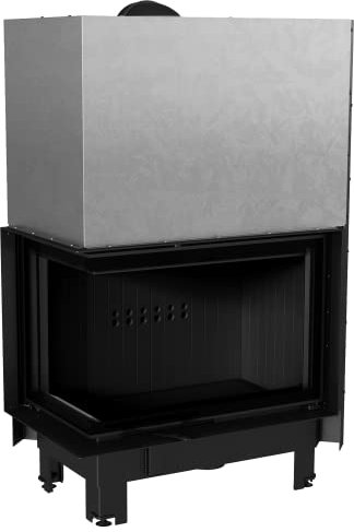 KRATKI MBA Inserto per caminetto a legna Ingresso aria Conforme BImSchV 2 17 kW Uscita polvere fi 200 mm Acciaio Nero Porta a ghigliottina Thermotec 150 x 96,7