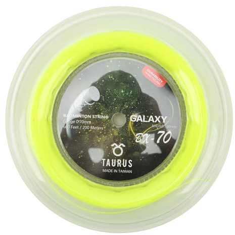 VGEBY Cuerda de Raquetas de Bádminton, Carrete de 200 M de Cuerda de Bádminton de Nailon de Alta Elasticidad de 0,7mm para Adultos y Jóvenes 7 Colores (Amarillo Fluorescente)